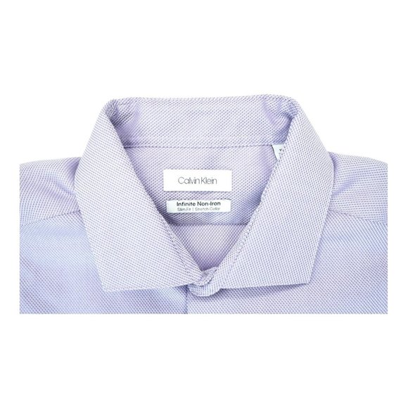 Calvin Klein Infinity‎ Non-Iron Slim Fit Purple Long Sleeve Button Shirt 16 1/2 - Picture 3 of 5